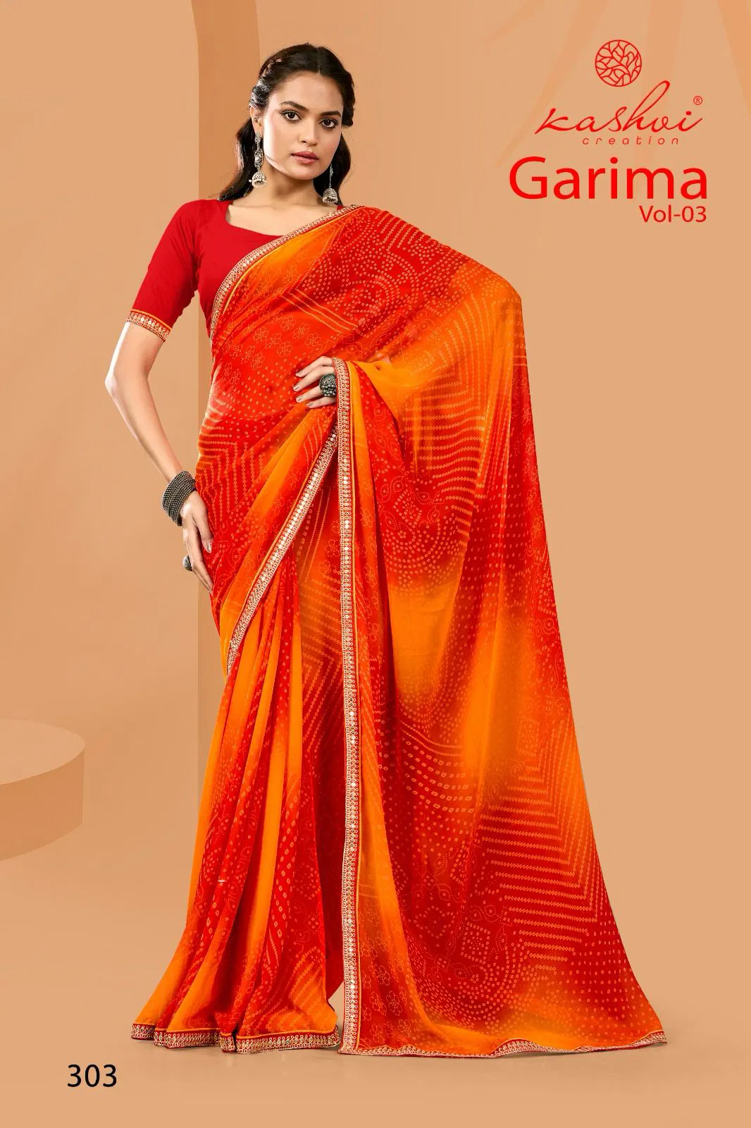 Garima Vol 3 By Kashvi Georgette Bandhej Printed Saree Orders In India